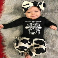 Coduop novorođenčad Dječačka majica krava majica Tassels hlače Outfits outfits set 0- mjeseci