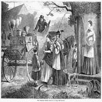 Peddlerov vagon, 1868. Nwood graving, američki, 1868. Poster Print by