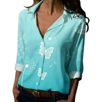 Košulja za žene Proljeće ljeto tiskovina dugih rukava V izrez u obliku vrata jesen casual modne majice