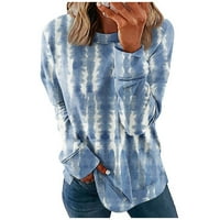 HOMCHY pulover vrhovi za žene dugih rukava Slatke grafičke majice za ispis Bluze casual plus veličine