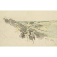 Carl Wagner Black Ornate uokviren dvostruki matted muzej umjetnički print pod nazivom: brdovita krajolik