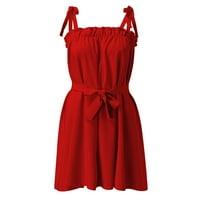 Haljine za žene Elegantna klirenska haljina bez rukava-kraljevska haljina s crvenom haljinom s crvenim