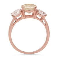3.25ct okrugli rezani šampanjac simulirani dijamant 18K 18K ružičasto zlatni angažman kamena prstena