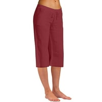 Umfun ženske hlače, casual visoke struke ravne pantalone za noge nacrtaju labave hlače hlače hlače hlače