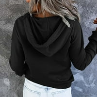 Hoodies za žene crtani ispisani dugi rukav casual pulover labavi kapuljača gusta udobna dukserica