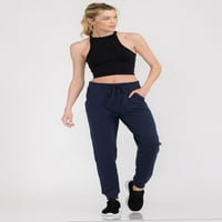 Vue ženski casual jogger bočni džepni džepni zveznici mornarički mali
