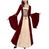Renesansne haljine za žene srednjovjekovne maxi haljine Halloween dugih rukava viktorijanska haljina