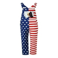 Xkwyshop Womens Muške američke zastave GLAVE ROMPERS Ljetni jednodijelni odijelo 4. jula Kombinezon