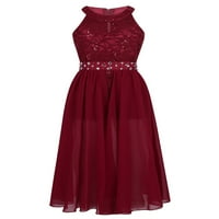 IEFiel Girls Rhinestone Cvjetni čipka Maxi Romper haljina za zabavu PAGEAnt School Dance Rođendan