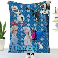 Flozen Elsa Fleece baca za kauč za kauč - za odrasle i djecu, laganu, - meku, pliš, pahuljasto, toplo,