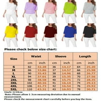 Grianlook Women Wopwing rukav vrhovi modne ljetne čvrste boje TEE V izrez Pulover Plain majica