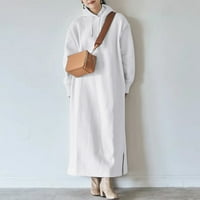 Haljina s dugim rukavima za ženska jesen i zimski plišani kapuljač s kapuljačom dno dno plus veličina