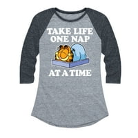 Garfield - Uzimajte život jednu NAP - Ženska grafička majica Raglan
