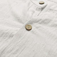 Muška modna casual top majica Jednobojni džep Jednokratna i posteljina majica kratkih rukava Top bijeli