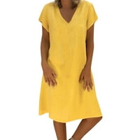Ženska plus veličina Ljetna kratka rukava haljina s labavim vratima Casual Beach sandress Dužina koljena