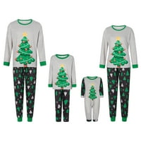 Porodica koja odgovara Božićne pidžame, baby romper božićno drvce Print dugih rukava i hlače za spavanje