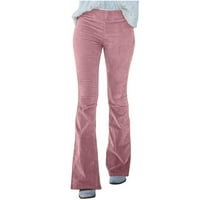 Hlače za žene visoki struk plus veličine modni tanak fit udoban džep u boji casual pantspinkxl