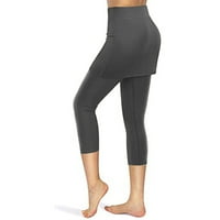 Haljine za žene Tenis Skirted Gambeds džepovi Elastični sportovi Yoga Capris suknje