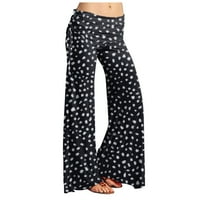 Ballsfhk ženske modne otisnute ležerne pantalone za dizanje šljokice široke pantalone za noge