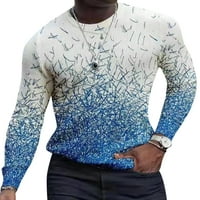 Avamo mens okrugli ovratnik Geometrijski džemper s dugim rukavima Stretch pulover muškarci u boji blok