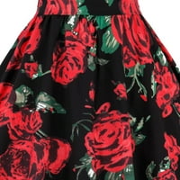Kordetska haljina za žene Gazy haljine za žene Ženska vintage struka Ljetna haljina za ispis V izrez