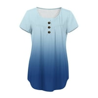 Ljetni vrhovi za žene šarene print T majice Trendy casual s kratkim rukavima Tunic Plus size sakrij