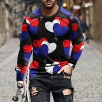 Lilgiuy Muškarci Ležerne prilike za pulover s dugim rukavima za Valentinovo 3D tiskana majica s ulicom