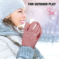 Parovi Ženske zimske kockenske rukavice s toplim rukom obložene pletene rukavice elastične manžetne