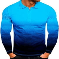 GLONME MENS T majice Dugme Tors Color Block Polo Majica Sport Modern Tee Casual Rever izrez Bluza Plava