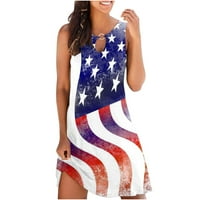 Dnevna haljina za žene, Ženska dana za neovisnost Ženska haljina Američka zastava Presisni haljina bez