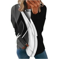 Ženska boja BLCOK Duksevi mekani komfil dukserirt Jesen Jumper Trendy Basic Tops Okrugli vrat Dugi rukav