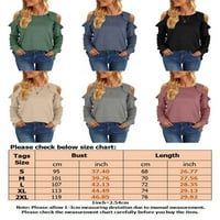 Lumento Ženska majica Ruffle majica hladno rame Tee prozračna pulover pulovernu bluzu tunike u boji