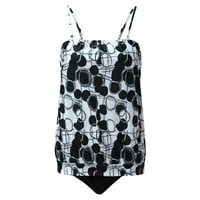 Žene Slim Cross Bra Vintage Printhid Beach Beach odjeća Swim Tankini Bandeau zavoj Bikini set push-up