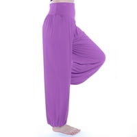 Ženske hlače Visoke čekinske hlače Boho Beach Plus Veličina Palazzo Dance Hlače Yoga hlače Ležerne prilike sa širokim nogama Yoga hlače muške hlače Purple s