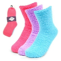 Nollia je sortirala tople i nejasne zimske čarape za žene-meke i rastezljive plišane posade ugodne čarape - pune svijetle boje