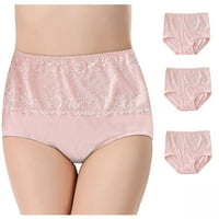 Čipka za donje rublje za žene Visoki struk nevidljive kratke gaćice vez cvjetne gaćice ružičasti XL Tummy Control Thong