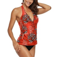 Ženski kupaći kosujt Tummy Control dvodijelni Leopard Print Beachwear odjevanje kupaćim kupaćim kože Crveno kupalište za žene XXL