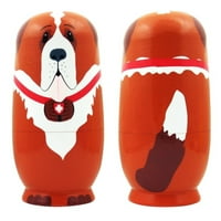 Xyer set slatki crtani pas ruski gniježđe lutke Matryoshka drvena ručno rađena igračka