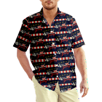 4. jula muška havajska majica USA Nacionalna košulja za odmor za odmor ovratnik 3D 3D Print kratkih