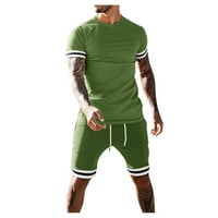 Ljetni novi kratkih rukava od labavog rever od tiskane košulje Sportska odjeća Zelena XXXXXXL