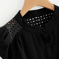 DTIDTPE Cisterna za žene, ženska modna čvrsta izdubljena majica kratki leptir rukavi majice prsluk gornje