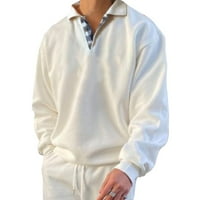 Muški ležerni gumb s dugim rukavima dolje pulover košulje dukseri i vrhovi vrata