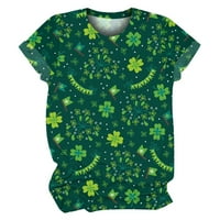 Dan Amidoa St.Patrick Modni ženski okrugli vrat tiskarski majica kratkih rukava ljetna majica za bluze