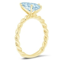 2.0ct Marquise rezan plavi simulirani dijamant 18k žuti zlatni godišnjički zaručnički prsten veličine