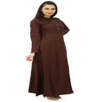 Bimba ženska dugih rukava, puna haljina Abaya Maxi Jilbab