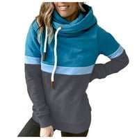 Ženska boja podudaranje pulover dukseva dukserice pulover kornjače vrhovi sive m