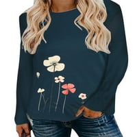 Julycc Womens cvjetna tiskana majica Casual pulover bluza s dugim rukavima Tee Tee