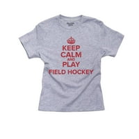 Budite mirni i igrati polje hokejaški klasični grafički dječakov pamučni mladi majica za mlade