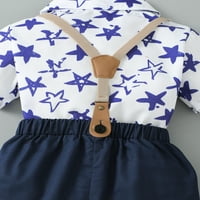 Kucnuzki 3T Toddler Boy Ljeto odijelo Kratki setovi 4T kratki rukav Star Prints nježna reverjska košulja