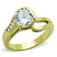 Ženski prsten od nehrđajućeg čelika od nehrđajućeg čelika od nehrđajućeg čelika sa AAA CR-om CZ - Veličina